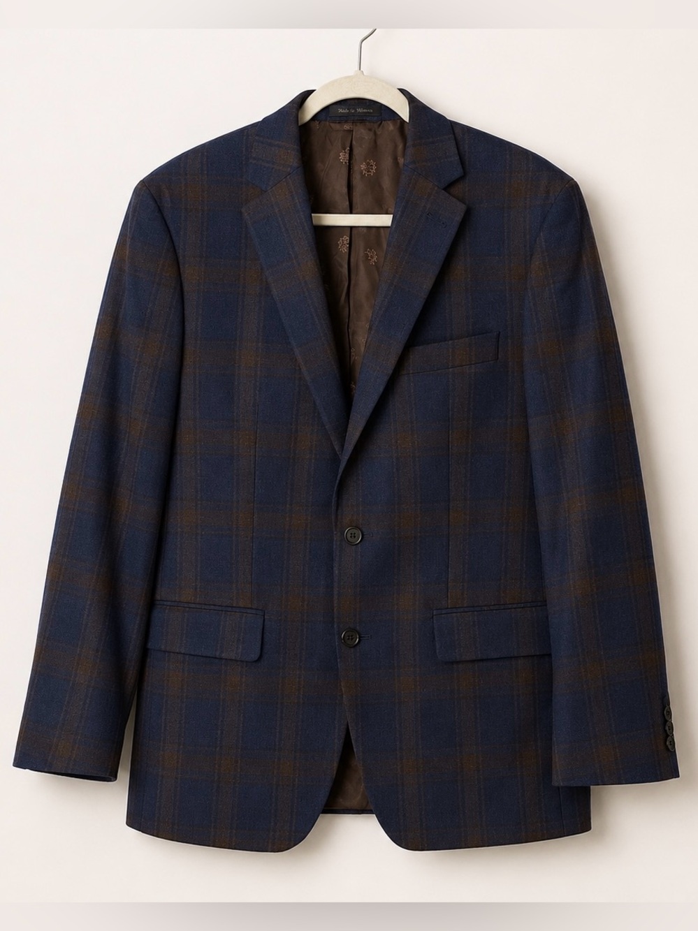 Lot 2 Ralph Lauren Mens Blue Brown Windowpane Sport Coat Blazer Wool Blend 40R - Picture 3 of 11